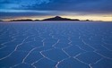 Uyuni Salzwüste mit Sonnenuntergang