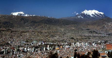 City of La Paz with Illimani mountain in the background