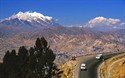 Highway in La Paz with Illimani in the background